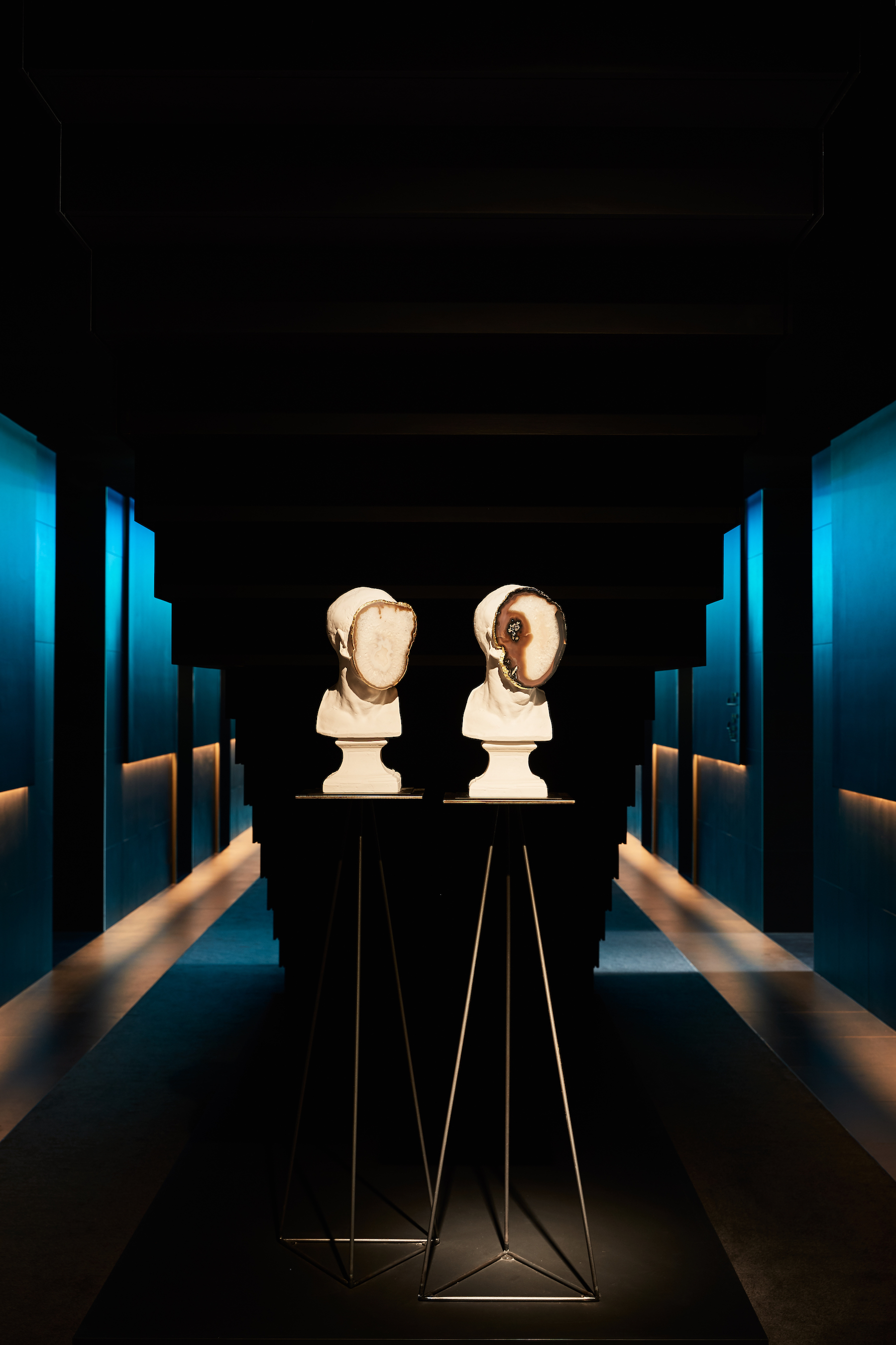 Agate faced busts by Andrew Hazewinkel at Jackalope hotel