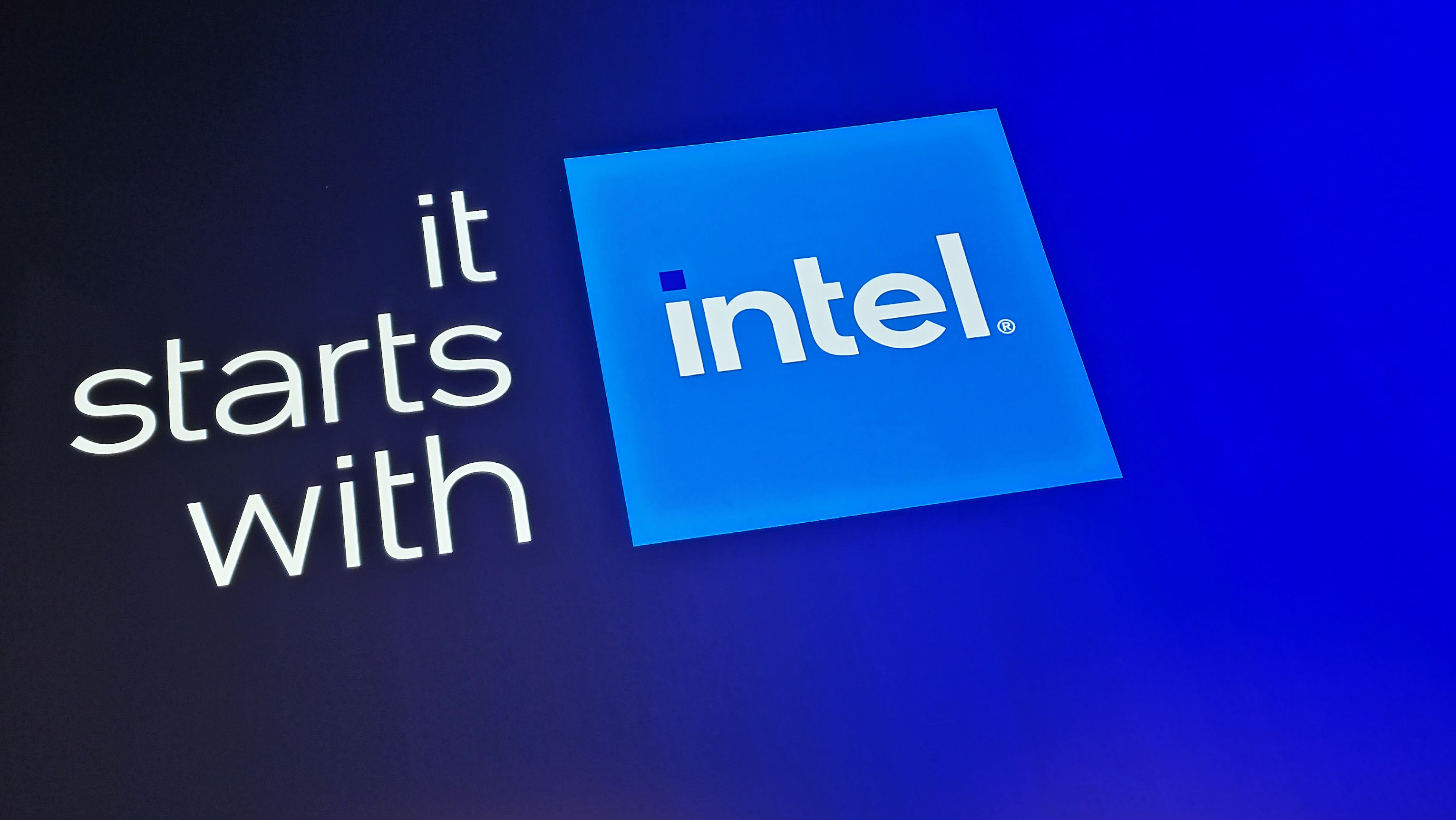 Intel logo at MWC