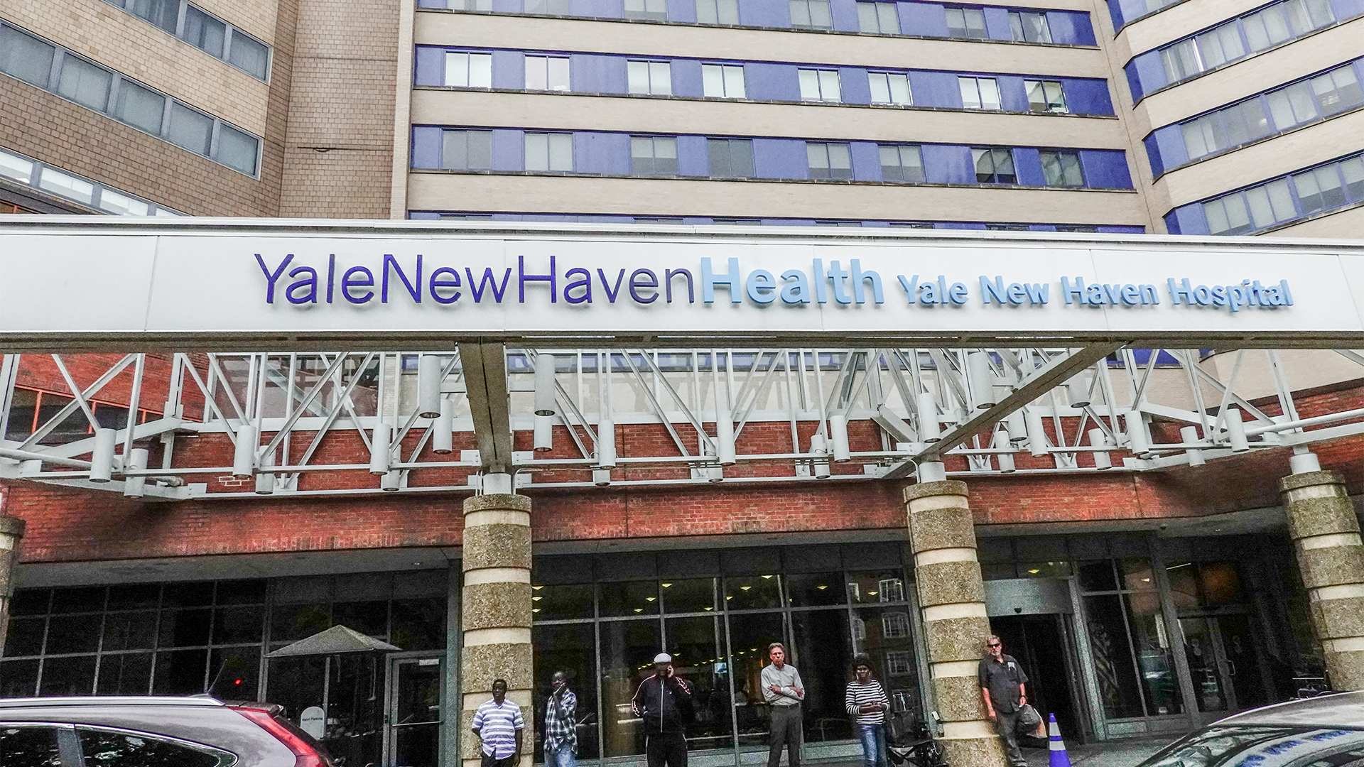 Yale New Haven Health sign pictured at New Haven Hospital in Connecticut, USA.