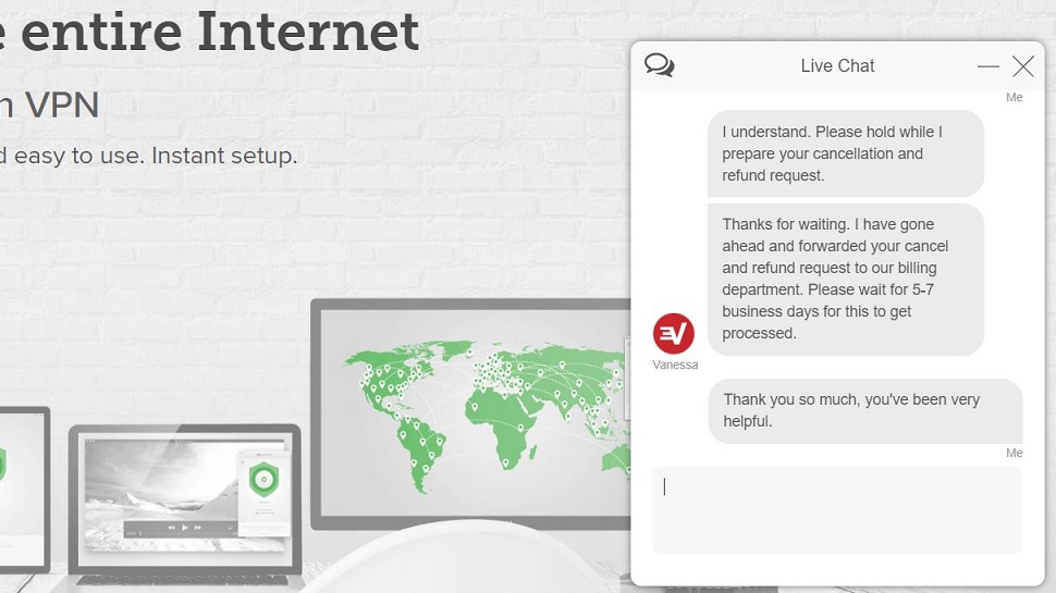 ExpressVPN:n live chat