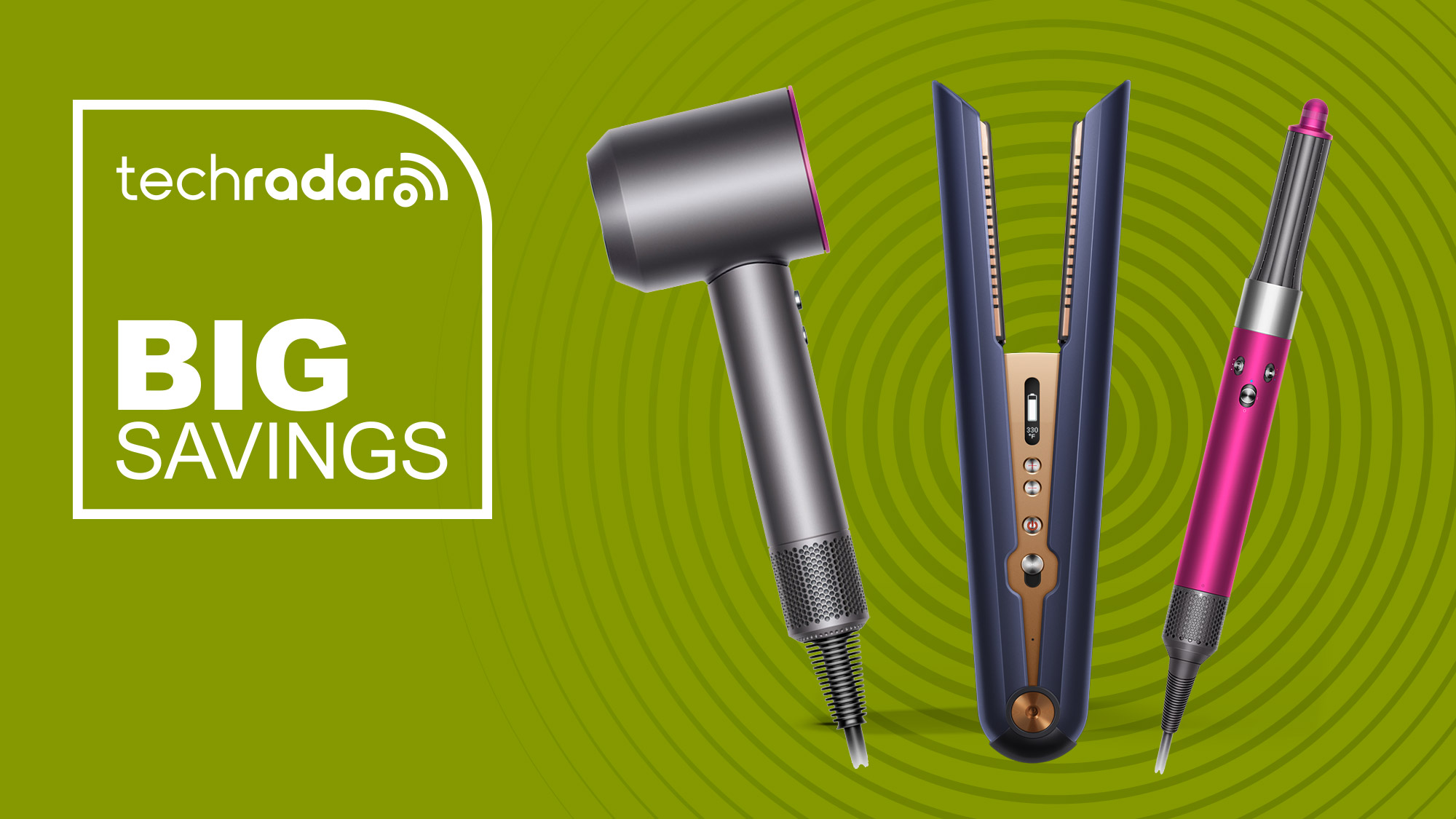 Dyson hair styling tools on TechRadar deals banner