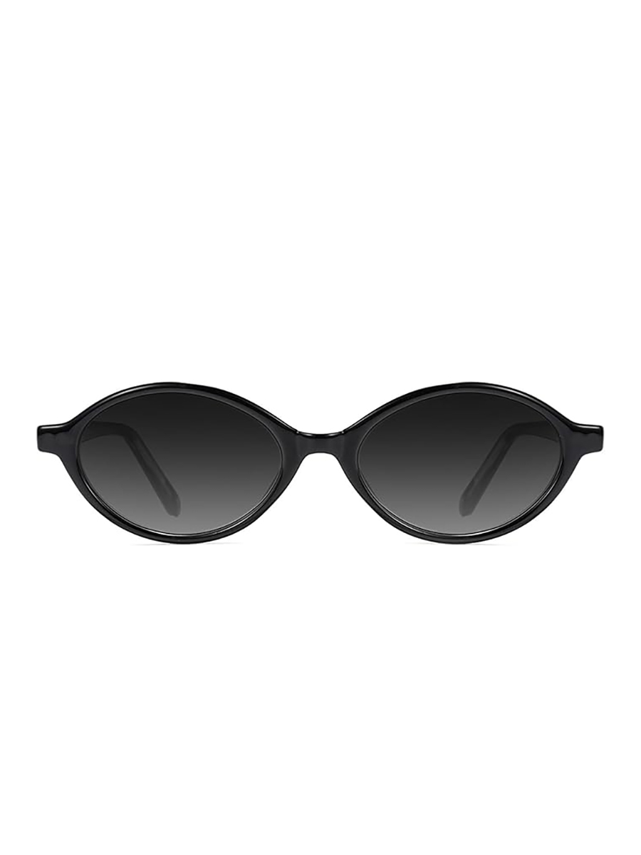 TIJN, Tijn Olisa Retro Oval Sunglasses for Women Men,polarized Uv Protection Shades,stylish Small Frame Sun Glasses(black/grey)