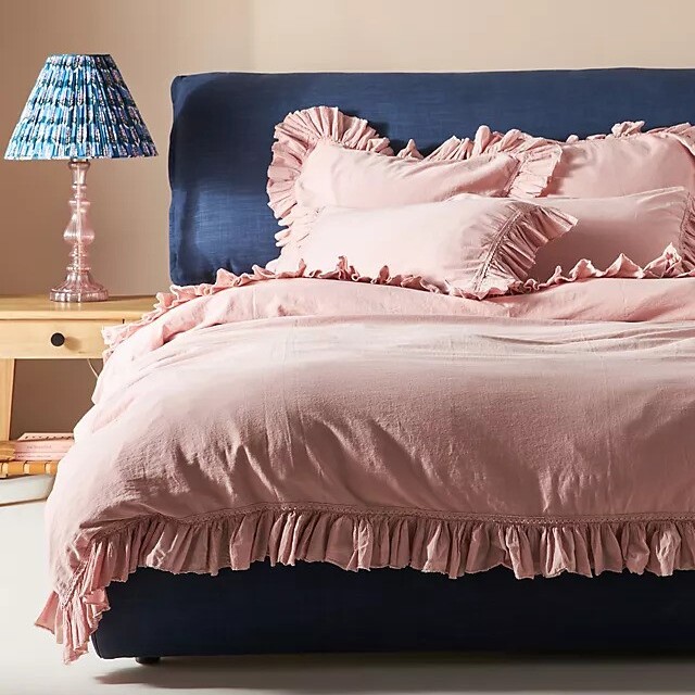 Ruffled Organic Spa Sateen Duvet Cover