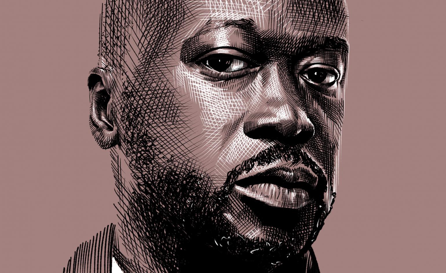 illustrated portrait of architect david adjaye