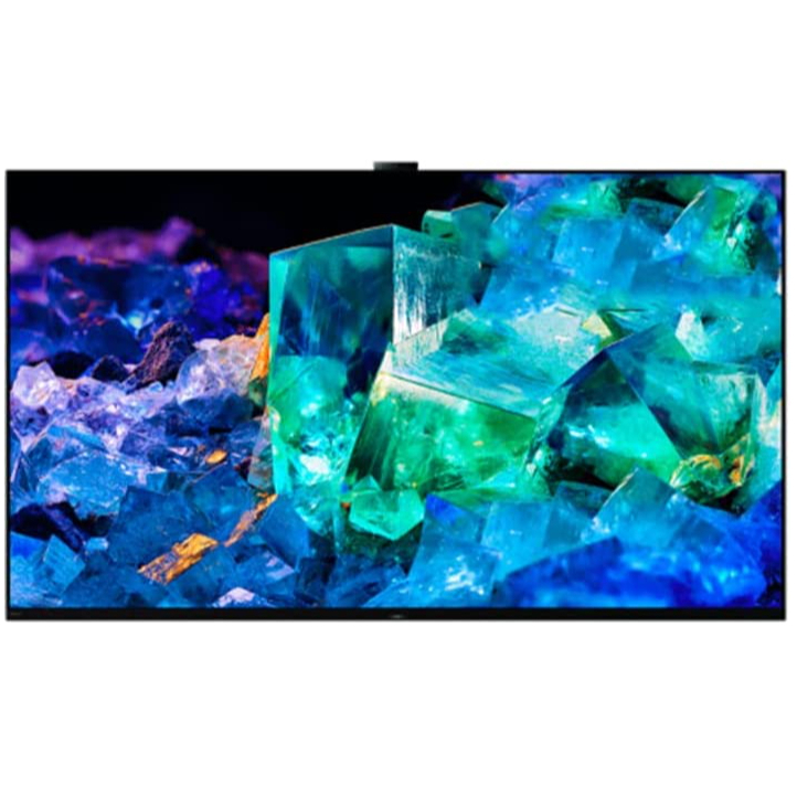 Sony A95K OLED-TV auf weißem Hintergrund