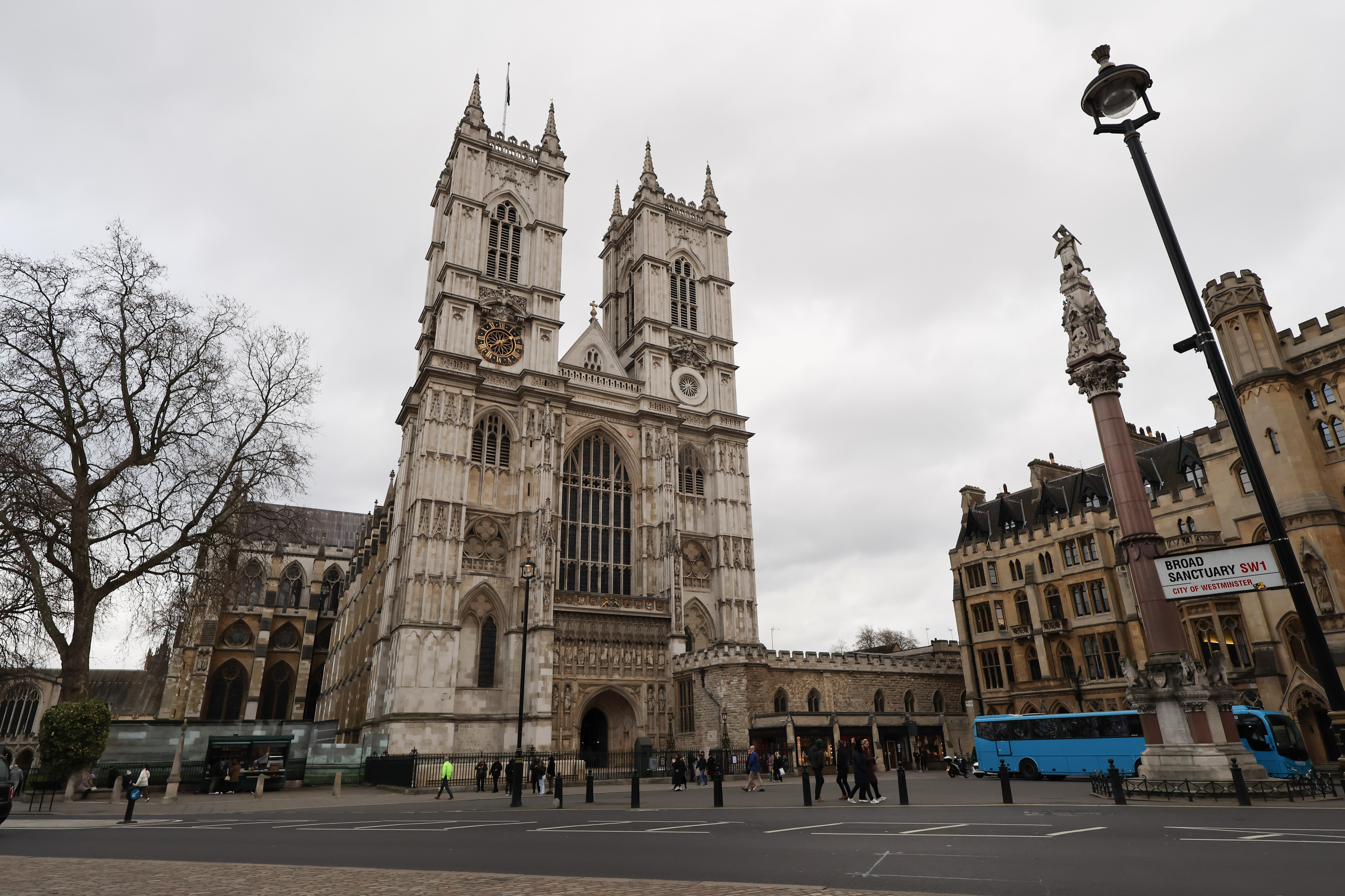 Westminster Abbey from across a road