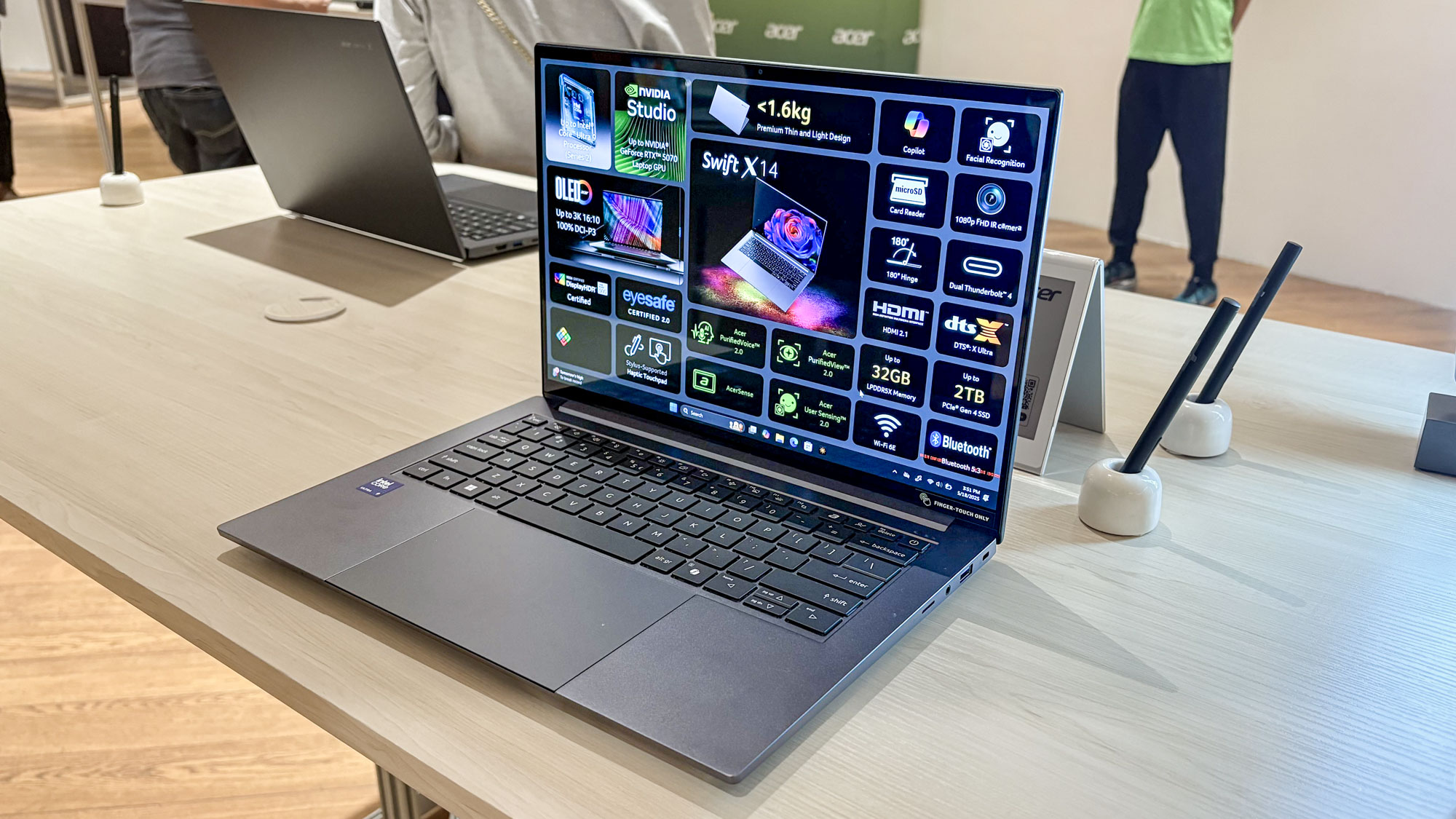 Acer Swift X 14 side angle on table