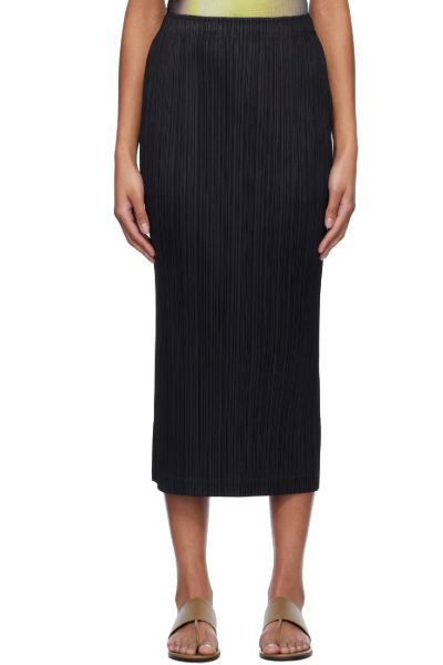 PLEATS PLEASE ISSEY MIYAKE, Black Thicker Bottoms 1 Midi Skirt