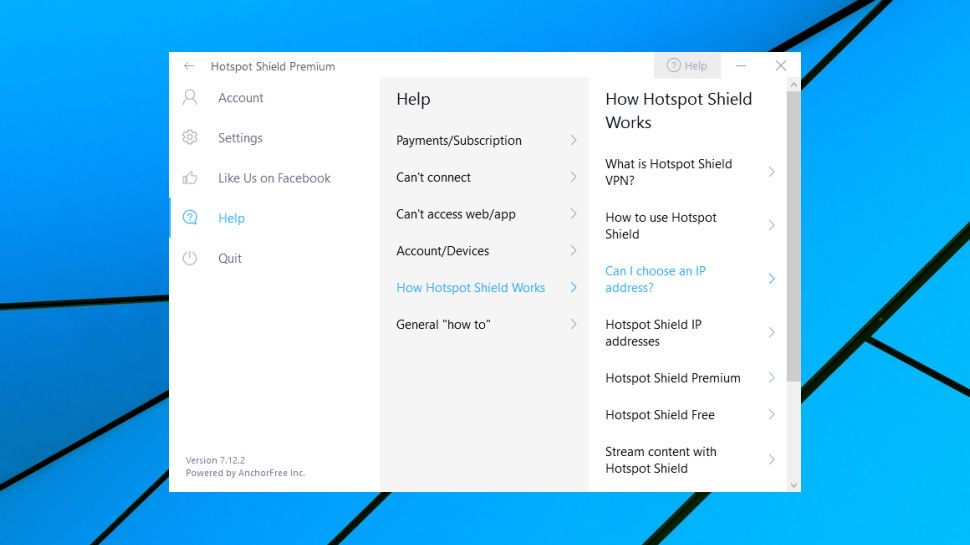 Hotspot Shield support pages