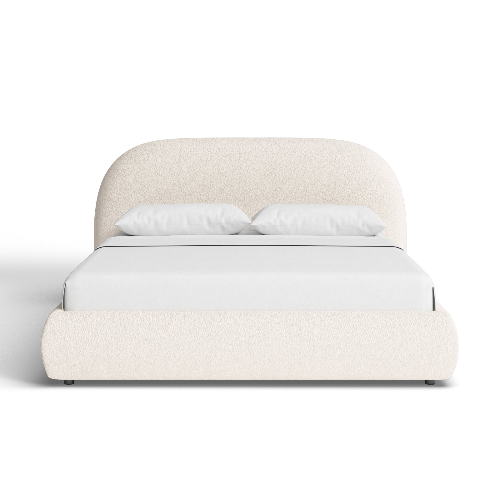 Sadarius Upholstered Fabric Bed With Rounded Headboard