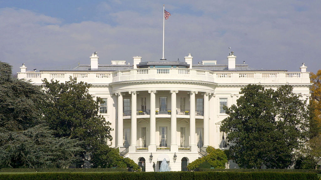 The US flag flies atop the White House on November 15, 2000 in Washington, DC. 