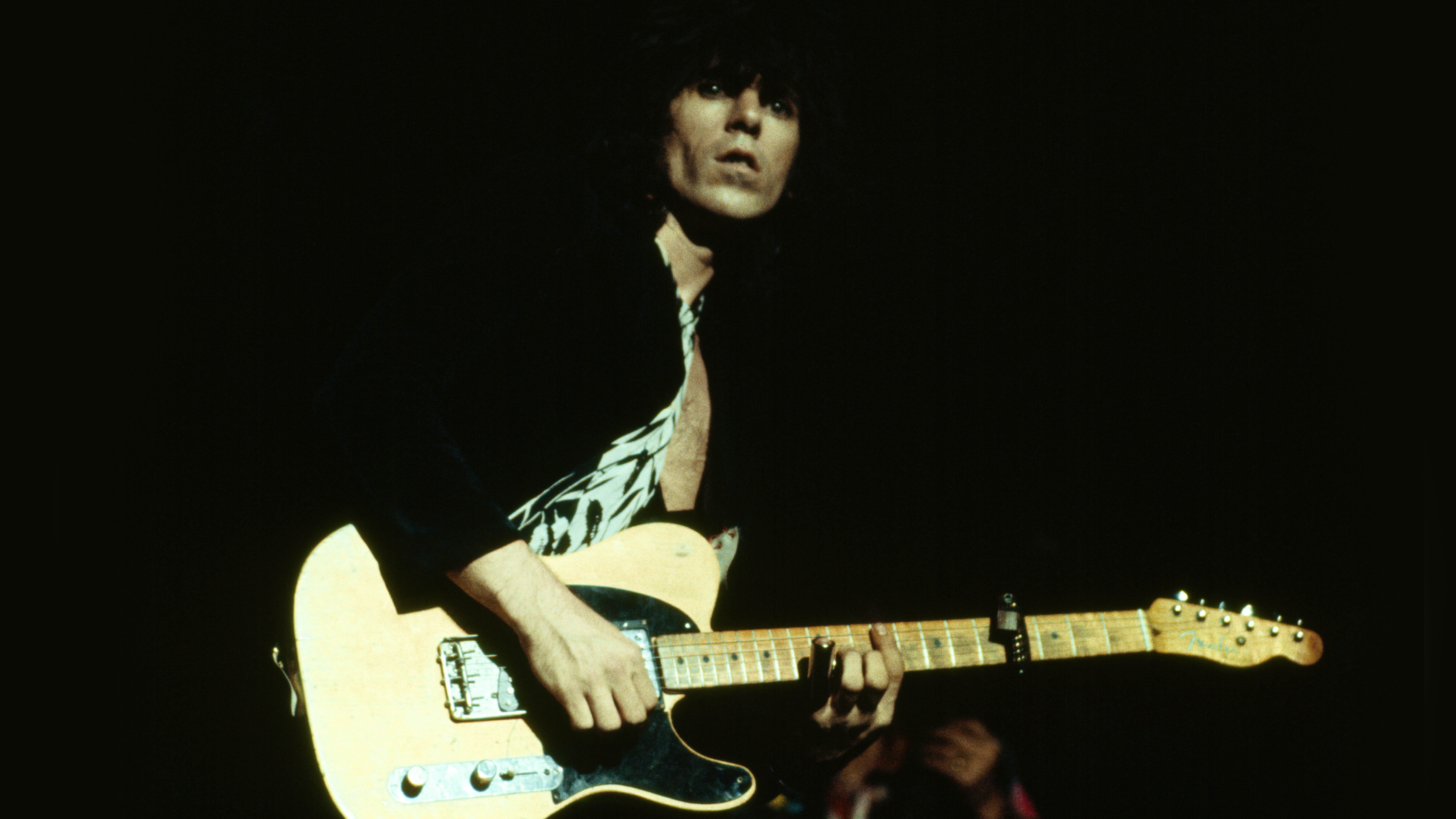 Photo of ROLLING STONES and Keith RICHARDS, Keith Richards performing on stage, playing Fender Telecaster