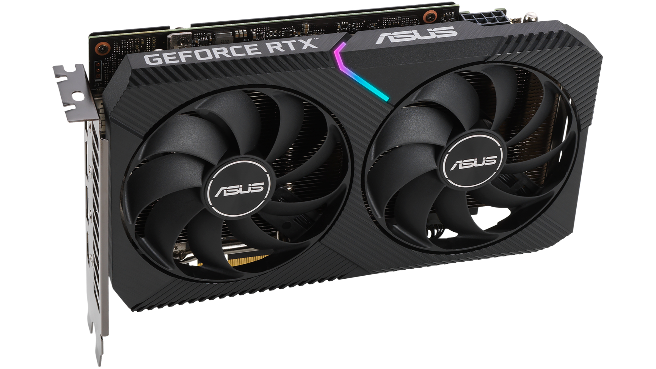 Nvidia RTX 3050 mot hvit bakgrunn