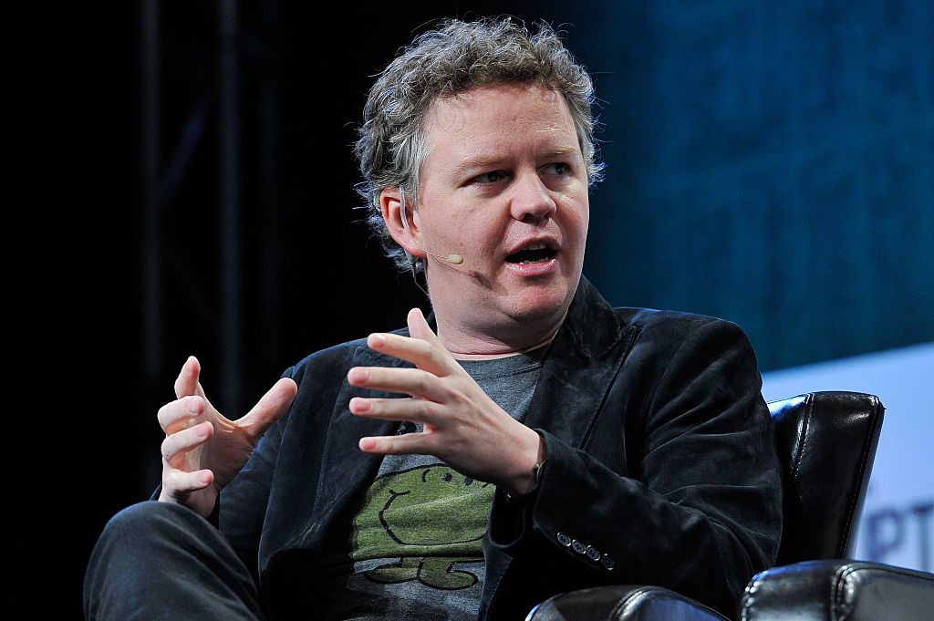 Cloudflare founder and CEO Matthew Prince speaking on stage during an interview
