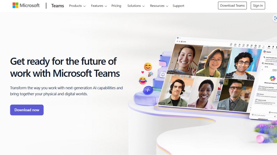 Microsoft Teams website screenshot (March 2025)