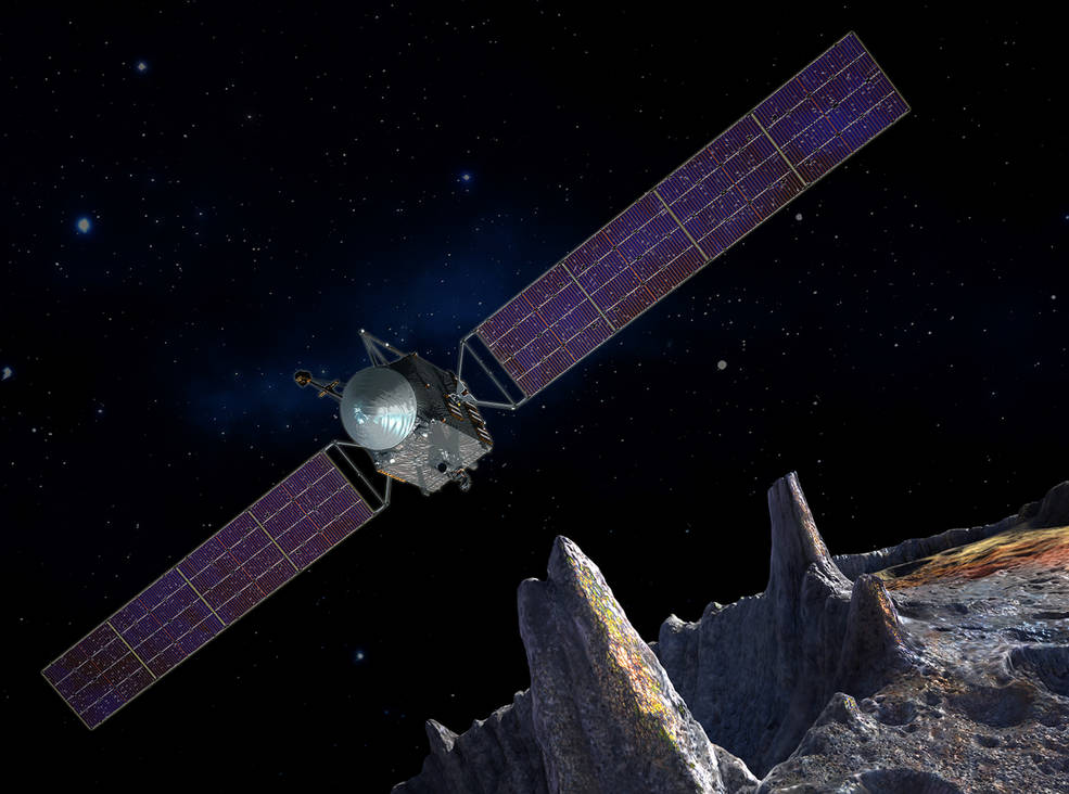 The first mission to the metal world 16 Psyche will map features, structure, composition, and magnetic field, and examine a landscape unlike anything explored before. Psyche will teach us about the hidden cores of the Earth, Mars, Mercury and Venus.