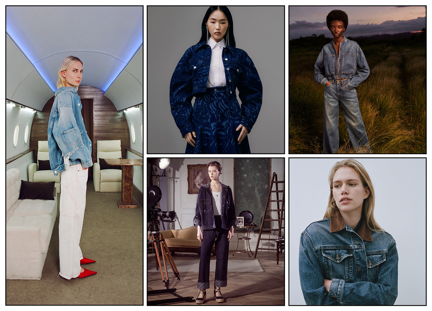 Denim-on-denim summer 2024 trend at Interior, Erdem, Ulla Johnson, Dior, Nili Lotan