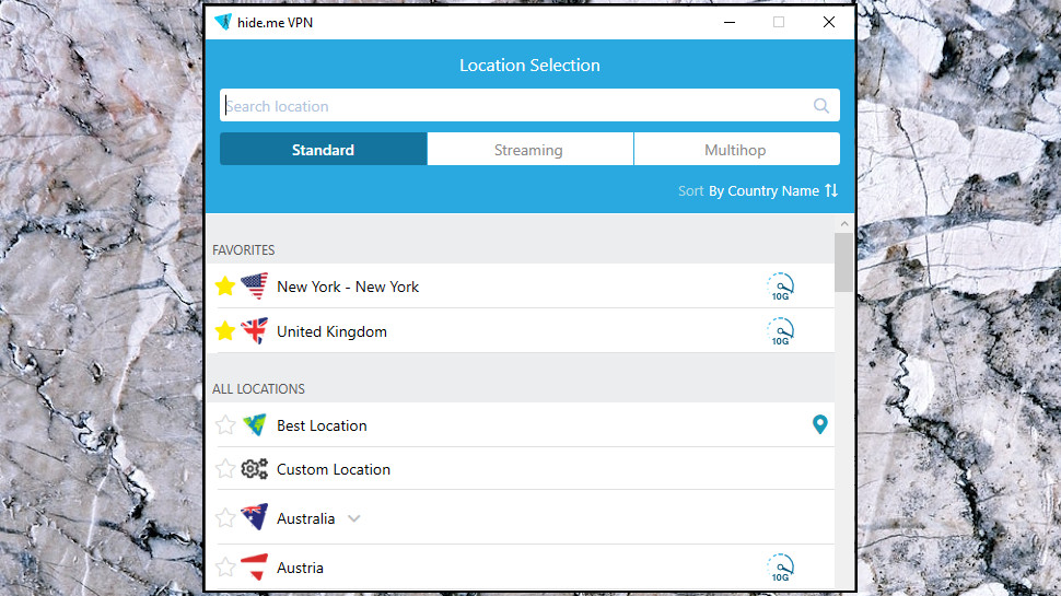 Hide.me Windows App Location