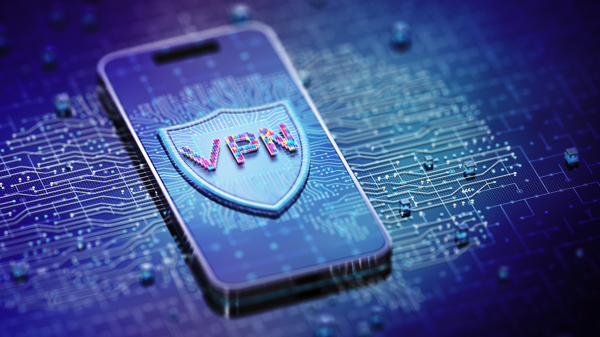 VPN Shield Security. Phone Concept - stock photo
