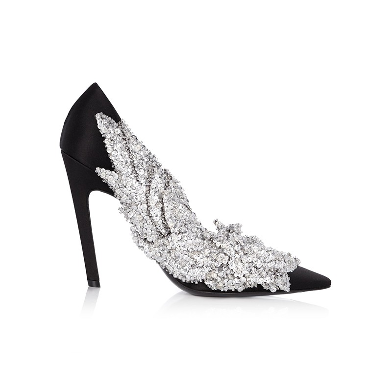 Balenciaga + Sequin-Embellished Satin Pumps