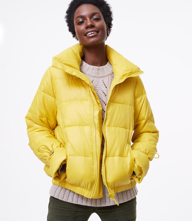 Loft + Puffer Jacket in Electric Lemon
