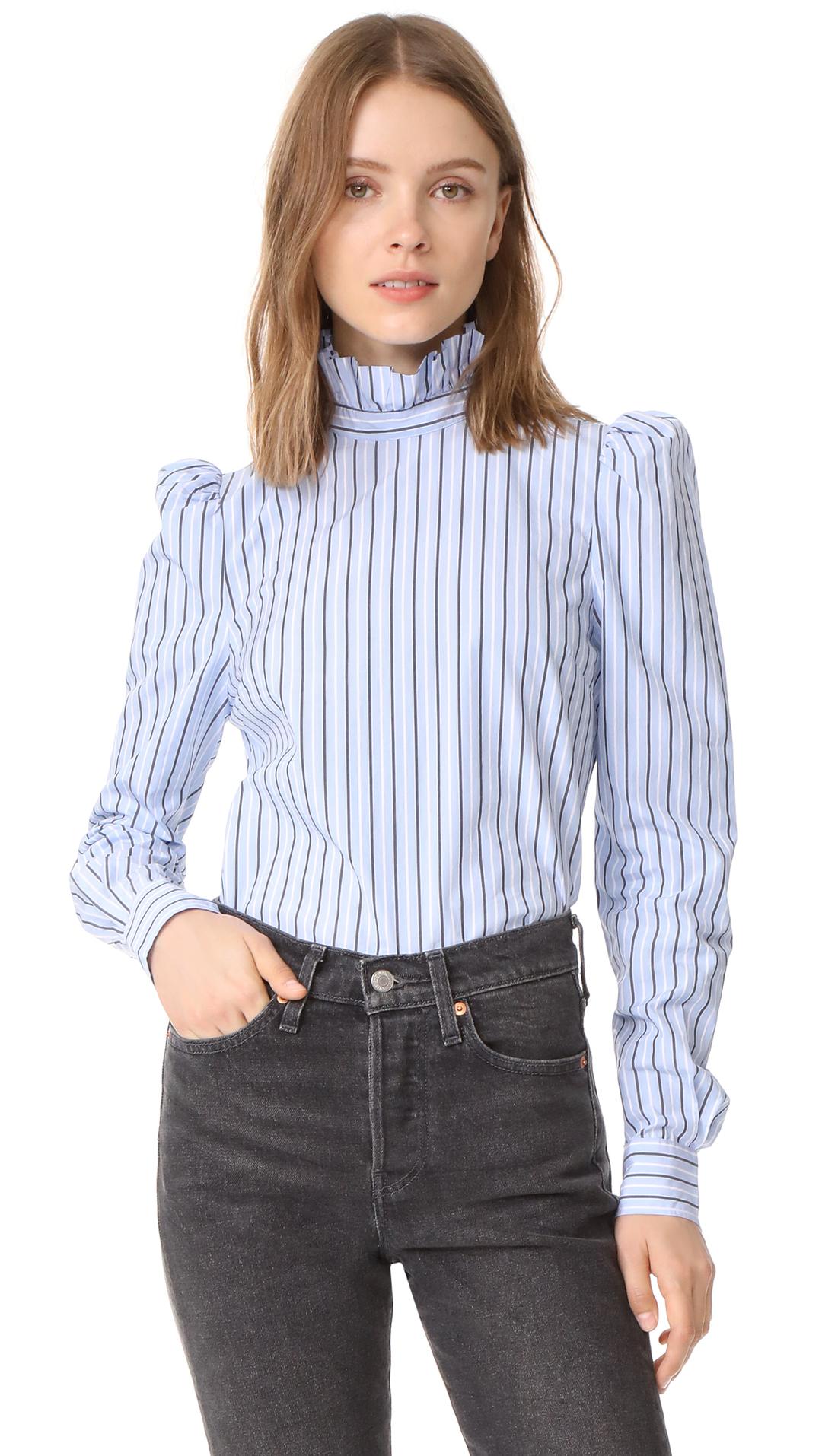 Frame + Ruffle Neck Shirt