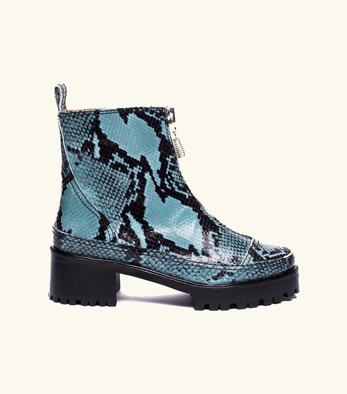 Nicole Saldana + Chris Boot / Blue Embossed Snakeskin
