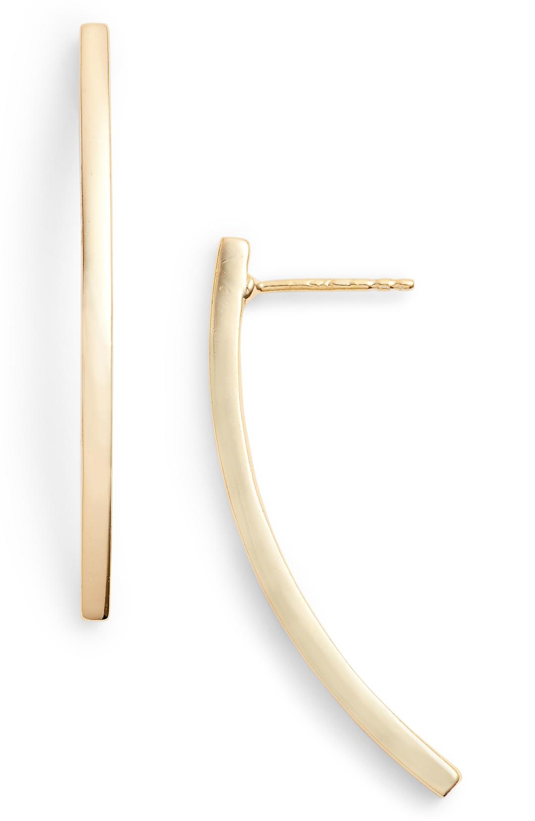 Argento Vivo + Curved Bar Earrings