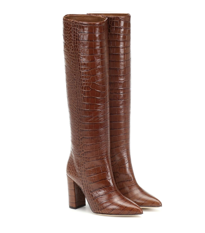 Paris Texas + Croc-Effect Leather Boots