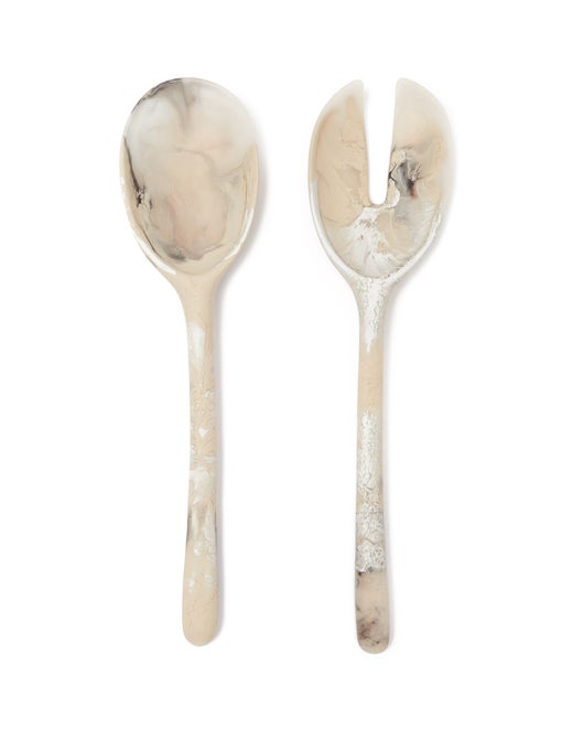 Dinosaur Designs + Stone Marbled-Resin Salad Servers