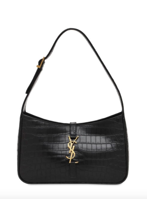 Saint Laurent + Le 5 à 7 Croc-Embossed Leather Bag