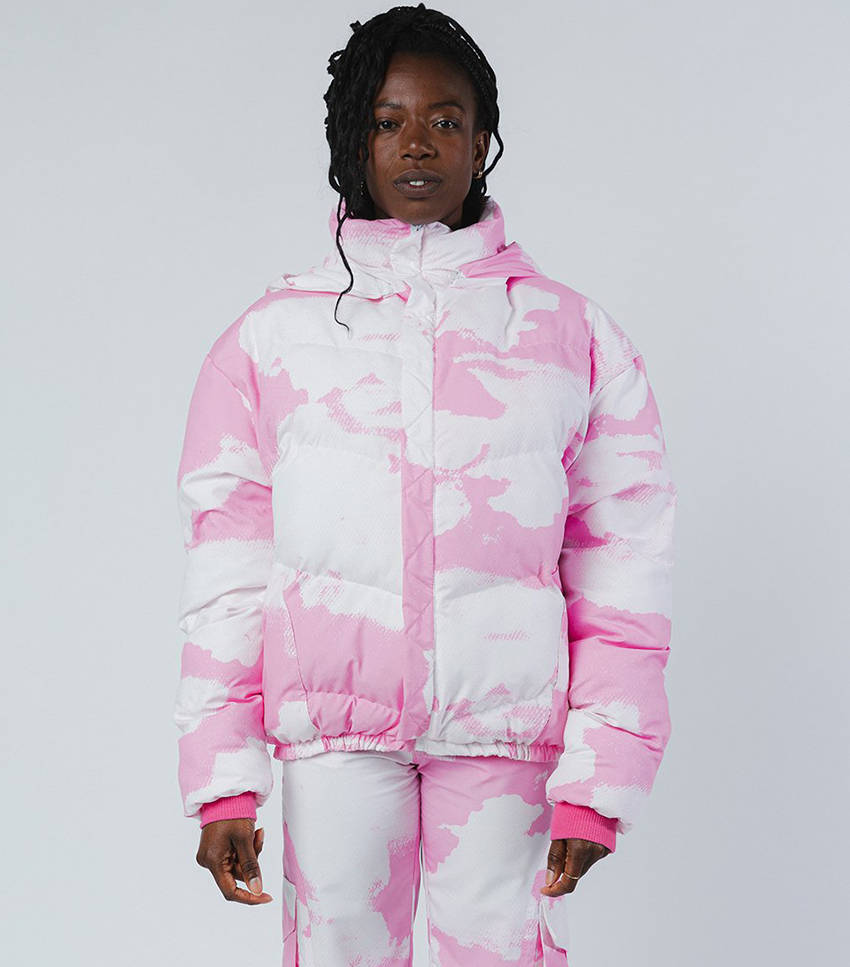 Phlemuns + Pink Cloud Hooded Puffer