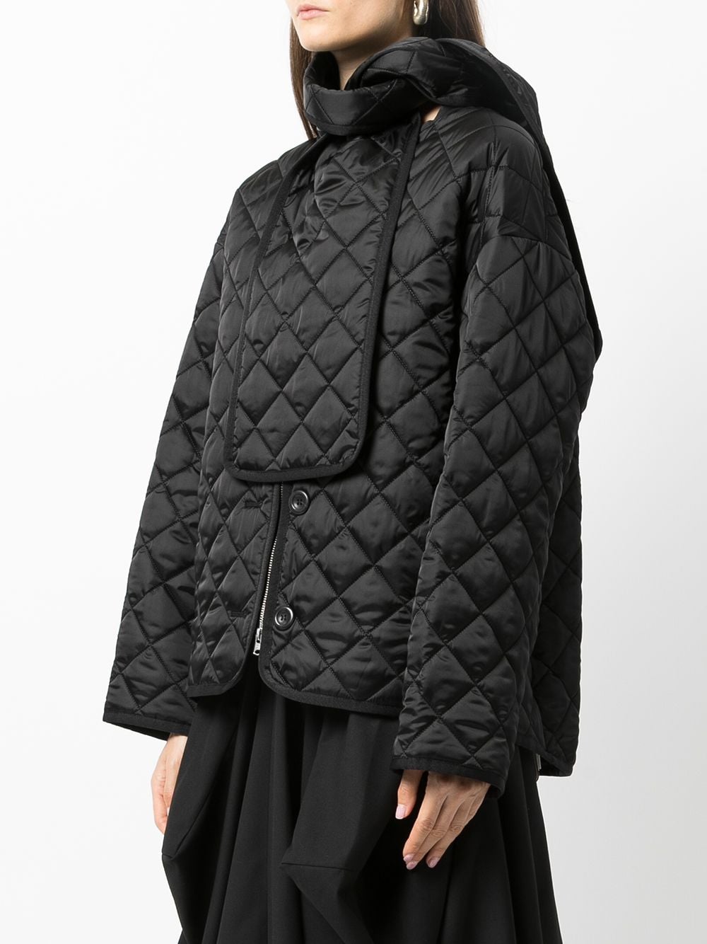 Goen.J + Scarf-Detail Quilted Oversized Jacket
