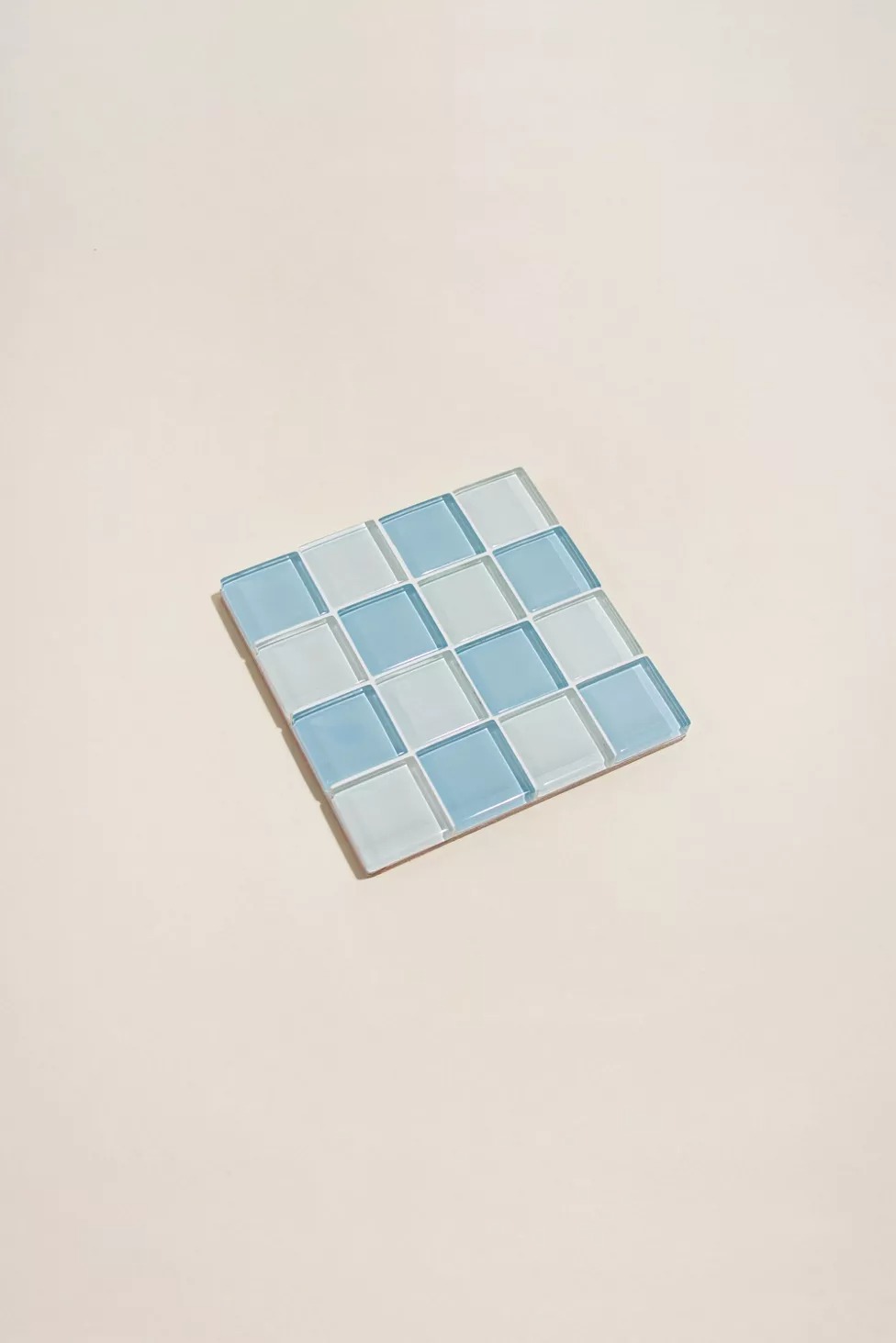 Subtle Art Studios + Chocolate Checkered Glass Tile Coaster