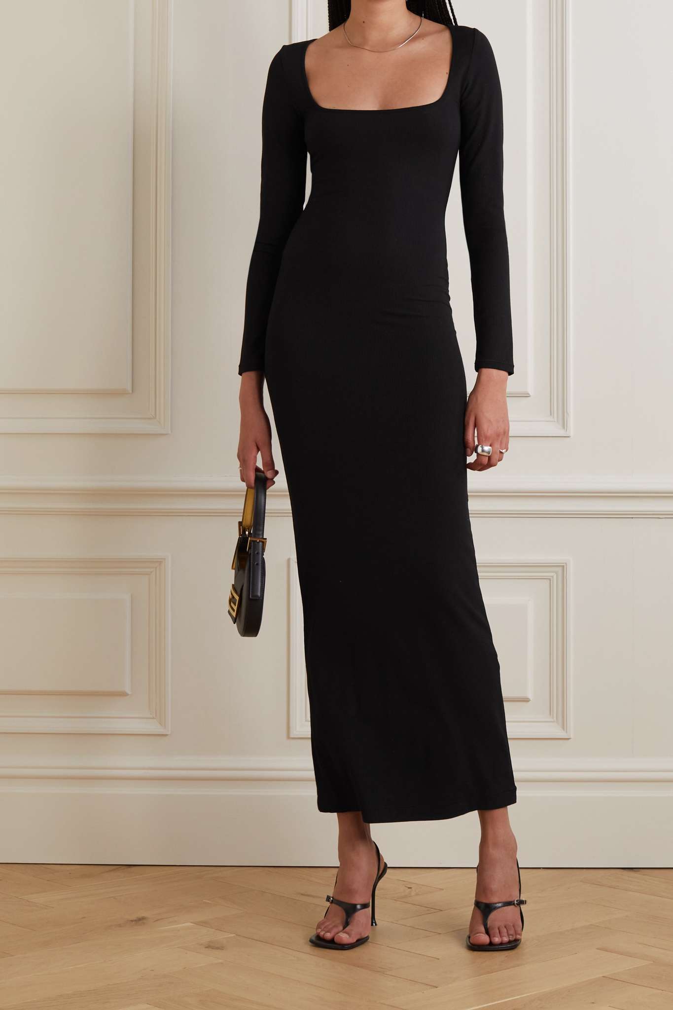 Skims + Soft Lounge Ribbed Stretch-Modal Maxi Dress