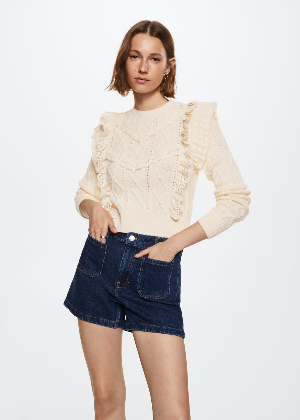 Mango + Frilled Openwork Sweater
