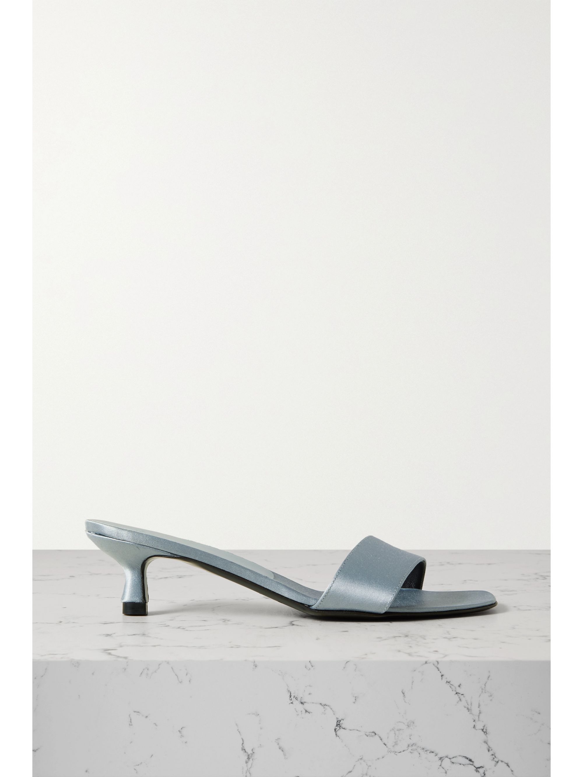 Loulou Studio + Elys Metallic Satin Mules