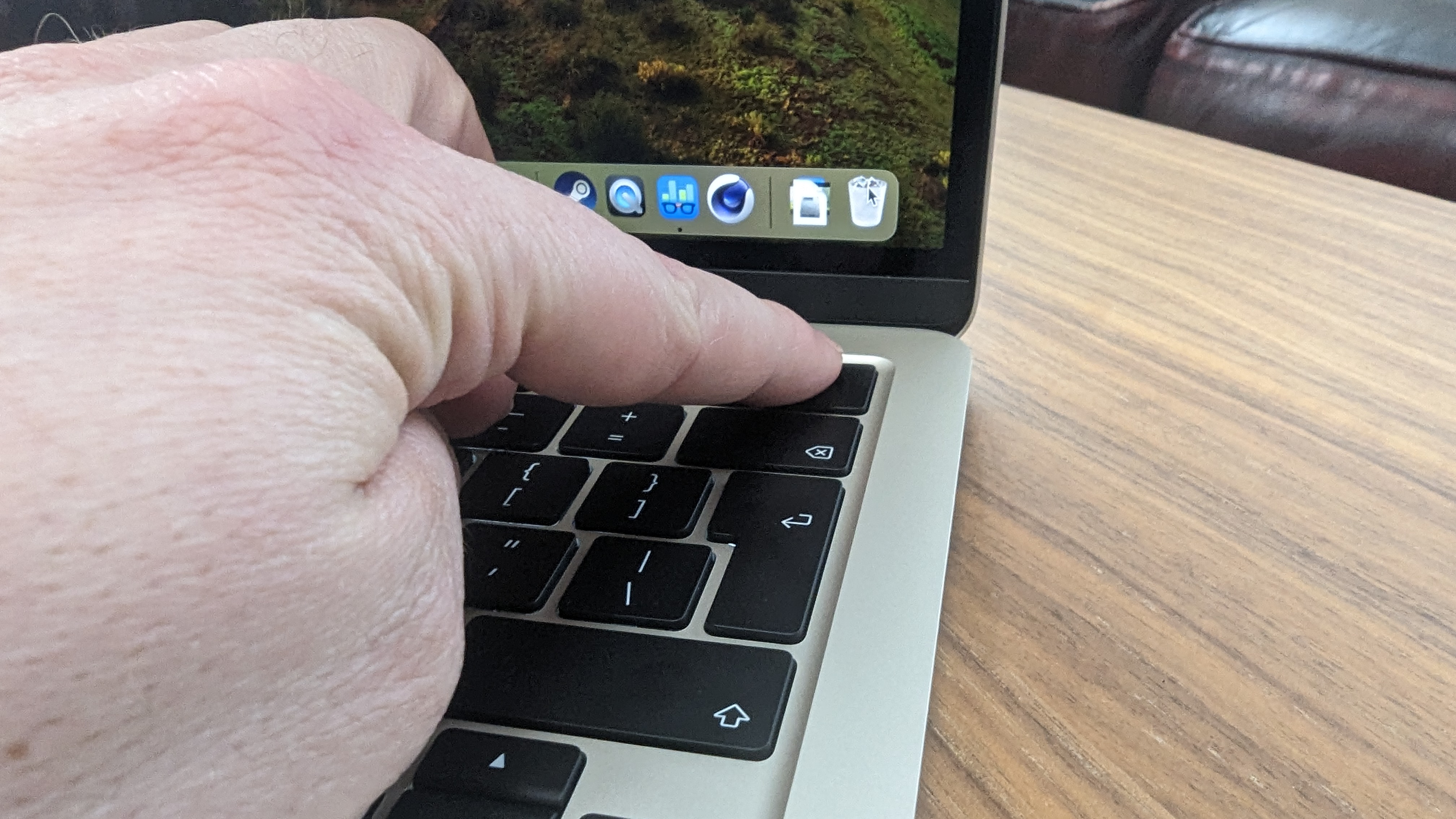 New MacBook Air 13-inch with M3 being used in a cafe