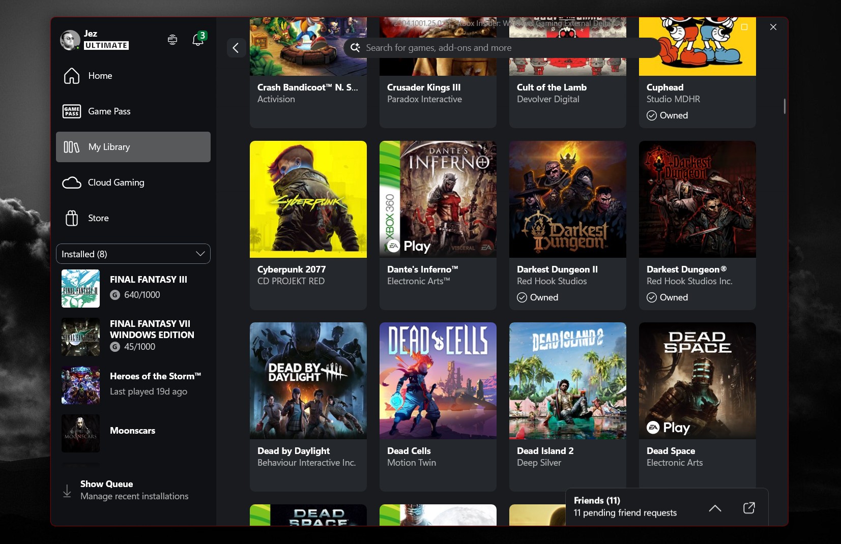 Xbox app in 2025 on PC 