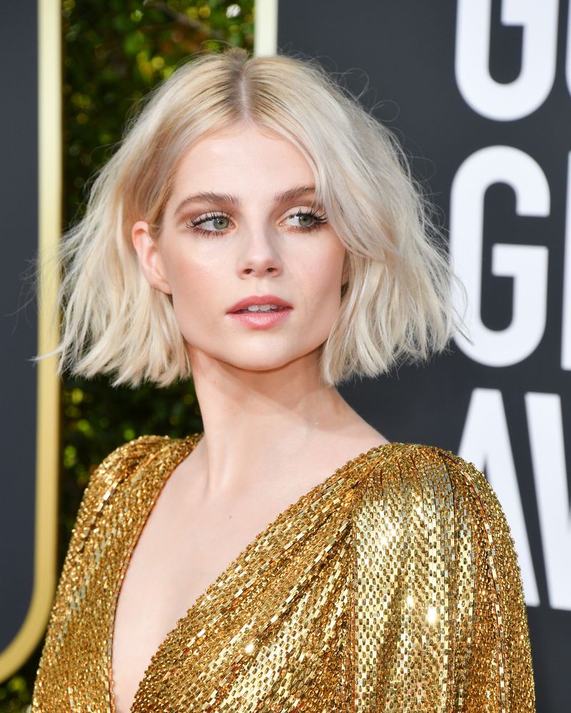 Lucy Boynton's Blunt, Wavy Bob